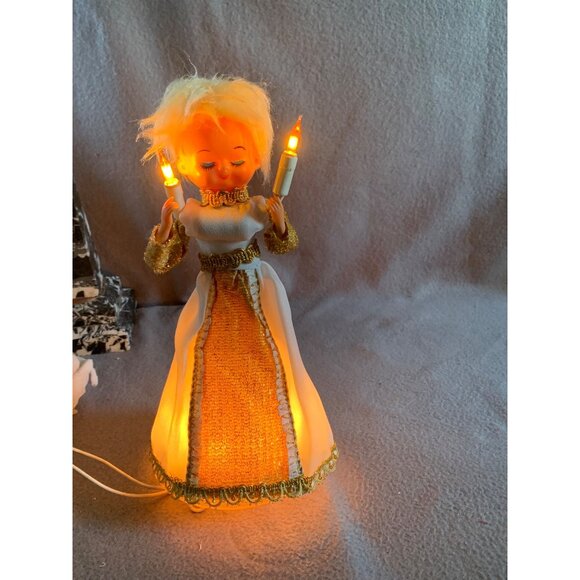 Vintage GE Heavenly Angel Lighted Angel Doll with Candles Christmas Tree Topper - Picture 2 of 16